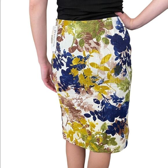 Pendleton Linen Blend Fall Floral  Skirt - Picture 7 of 9